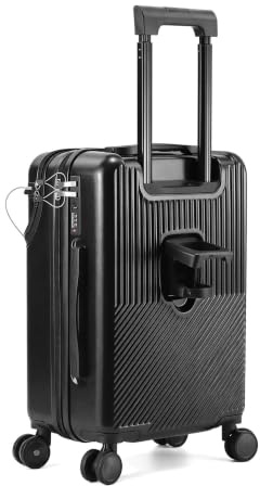 Front Opening Hard Shell Cabin Suitcase, Expandable Carry On Luggage | PC+ABS Scratch Resistant Shell, Silent 360° Spinner Wheels, USB Charging Port for Short Business and European City Breaks