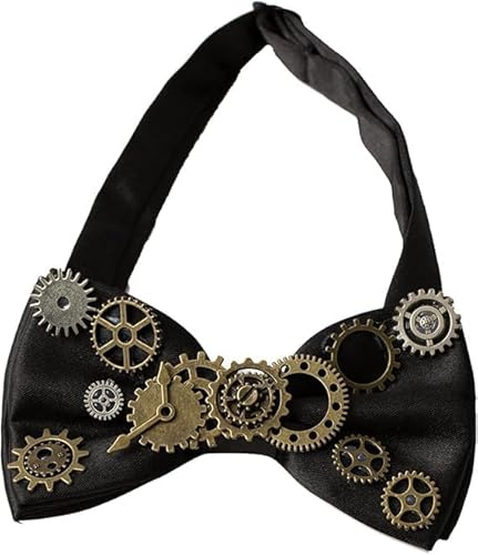 XIABYAYU Steam Punk Fliege, Steampunk Accessoires Herren, Mittelalter Jahreherren Fliege, Steampunk Accessoires, Geeignet für Karneval, Halloween und Rollenspiele Auf Partys
