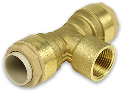 Messing Steckfitting für Kupferrohr T-Stück mit Innengewinde [28mm - 1'' - 28mm]