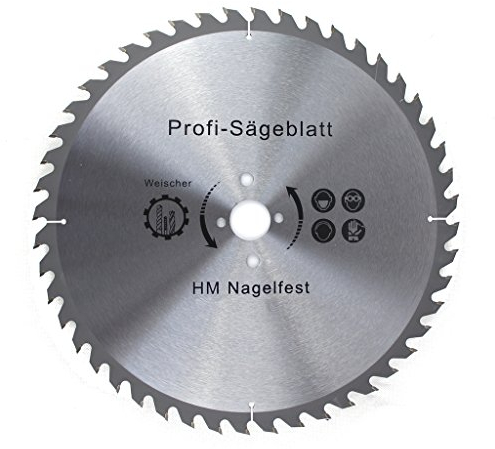 Weischer® - Kreissägeblatt 450 x 30 mm | 32 Zähne (Wechselzahn) | 30 mm Bohrung | HM Hartmetall Sägeblatt | für Paletten, Holz, Spanplatten, Bauholz | Längsschnitt Querschnitt I NAGELFEST