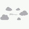 MacDecal.de Wolke Himmel Wolkenset 6 Teilig Wunschname Wunschtext Wandtattoo Baby Sticker Aufkleber Wandaufkleber Kinderzimmer Babyzimmer (Grau)