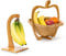 2 tlg Obst Set, Bananenhalter, Obstkorb, Obsthalter, Obstschale, Obstständer, Faltkorb, Bananenständer, Dekoschale, Holz