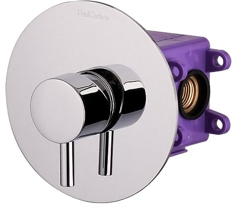 PaulGurkes Unterputz Einhandmischer Rund mit Montagebox Einhandmischer ohne Umsteller Brausemischer Mischbatterie