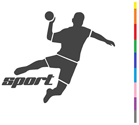 Generisch Handball Aufkleber in 10cm, 15cm, 20cm oder 25cm Handball Sport Aufkleber Sticker als Autoaufkleber oder Wandtattoo in vielen Farben (255/3) (weiß Glanz, 10cm)