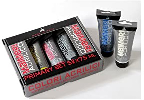 Acrilico Maimeri 0998190 Set Colori Primari 75 ml