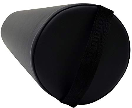 Promafit Massage Lagerungsrolle mit Griff für die Massageliege - Vollrolle Knierolle mit PU-Bezug wasserabweisend (Schwarz)