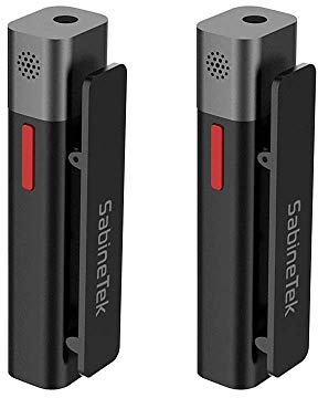 SabineTek SmartMike+ Micrófono Lavalier Inalámbrico Solapa Video Micrófono Bluetooth 5.0 para Cámara de Ordenador SmartPhone