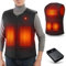 UNBON Gilet Chauffant avec Batterie Incluse 14400mAh Veste Chauffante Homme Femme Électrique USB avec 5 Zones de Chauffage 3 Températures Doudoune Chauffante Sans Manche pour Moto Chasse - Noir M