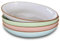 Mora Ceramic Large Pasta Bowls 30oz, Set of 4 - Serving, Salad, Dinner, etc Plate/Wide Bowl - Microwave, Oven, Dishwasher Safe Kitchen Dinnerware - Modern Porcelain Stoneware Dishes, Assorted Colors