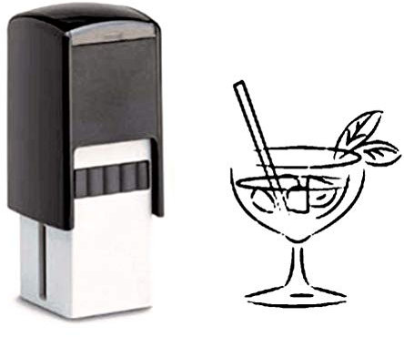 Bonuskartenstempel Stempel mit Motiv - Cocktail Getränk - für Bonuskarte 10x10mm