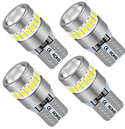 XELORD W5W T10 Ampoules LED 12V Blanc Froid 6000K, Lot de 4 | Pour éclairage intérieur et plaque d'immatriculation, Éclairage à 360°, Éclairage clair, Sans polarité, Plug and Play