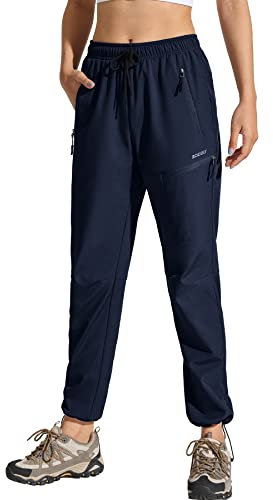 MOCOLY Damen Trekkinghose Thermo Skihose Winter Fleece Gefütterte Softshell Wanderhose Wasserdicht Warm Outdoor Hose Schneehose Langlaufhose Jagdhose Funktionshose Arbeitshose Navy Blau M