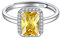 ChicSilver 925 Silber Ring für Damen Mädchen Verstellbarer Fingerring mit Quadrat Topas Birthstone Ring mit Geschenkebox für Valentinstag Weihnachten