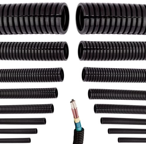 Megaastore Universeller Flexibles Wellrohr | Länge: 5 10 25 oder 50 m Kabelschutz Schutz Rohr Geschlitzt Auswahl: (Ø 25 mm innen/Ø 32 mm außen / 10m Meter)