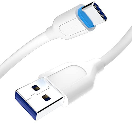 N NEWTOP Cavo CU01 Bianco Caricabatterie Compatibile Type-C USB-A Carica 2.1A Veloce Trasmissione Dati Compatibile con Samsung/Huawei/Xiaomi/OPPO/Realme e Dispositivi USB (300)