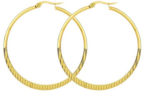 Musihy Creolen Aus Chirurgenstahl Creolen Für Damen Sinnvolle Geschenke Polierter Kreis Gold