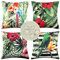 Kissenbezug 40x40 Wasserdicht Leinen Kissenhülle GrünTropische Pflanzen Blätter Vogel Bunt Blume Dekokissen Sofakissen Bezug Kopfkissenbezug für Sofa Schlafzimmer Outdoor Garten Zuhause Deko
