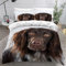VASENA Bettwäsche Münsterländer Bettwäsche 135x200 Kinder Lustiger Hund Bettbezug Set Weich Microfaser Kinderbettwäsche 3 Teilig Mit ReißVerschluss Mit 2 Kissenbezug 80x80 cm