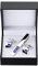 EIFINE Boutons de Manchette Pince à Cravate for épingle à Cravate for Hommes Cadeau Bleu Cristal Pinces à Cravate Boutons de Manchette Pince à Cravate Ensemble