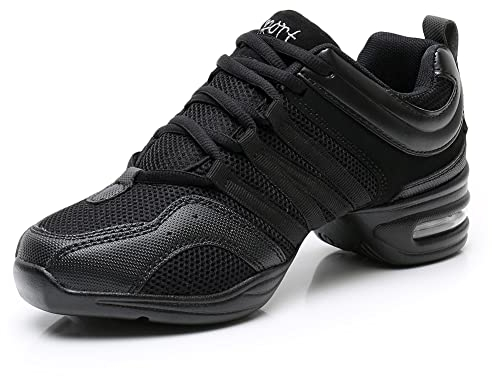 TINRYMX Tanzsneaker Damen für Sport atmungsaktiv Schnürschuhe Walking Jazz Hipr Hop Trainings Schuh Sneaker,44 EU