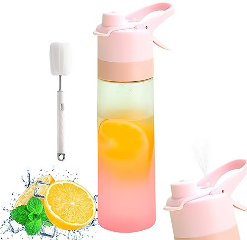 GUAHKUN 650ml Nebel-Wasserflasche mit Sprühnebel, Sport Wasserflaschen, für Outdoor-Hydration, Radfahren, Klettern, Wandern, Schule,Büro,Gym,Outdoor,Fahrrad