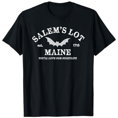 Il pipistrello vampiro della vita notturna di Salem's Lot Maine Maglietta