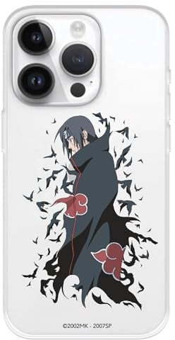 Schutzhülle kompatibel mit iPhone 15 Pro, offizielles Naruto-Charakter Itachi, um Ihr Handy zu schützen, transparente Silikonhülle, flexibel, mit offizieller Naruto-Lizenz