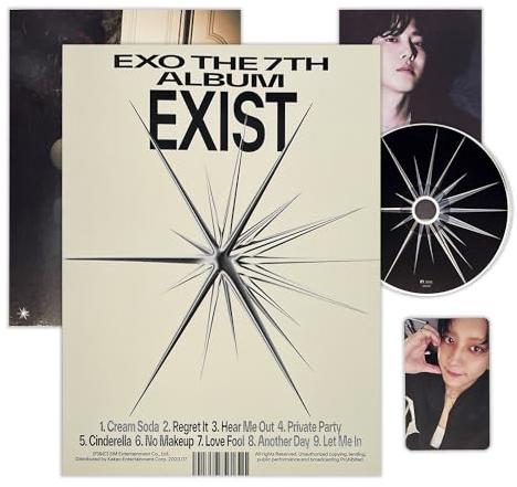 EXO - 7th Album [EXIST] (Photo Book Ver. - E Ver.) Cover + Photo Book + Hard Mini Poster + Post Card + CD-R + Photo Card + 4 Extra Photocards