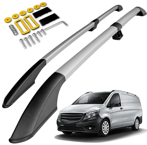 CHROMEMASTER Dachreling Dachträger Kompatibel mit Mercedes Vito/V-Klasse W447 Short 2014+ | Zur Befestigung der Dachgepäckträger, Dachboxen oder Dachfahrradträger | Konstruktion aus Alu