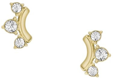 Fossil Women's All Stacked Up Gold-Tone Stainless Steel Stud Earrings, JF04596710