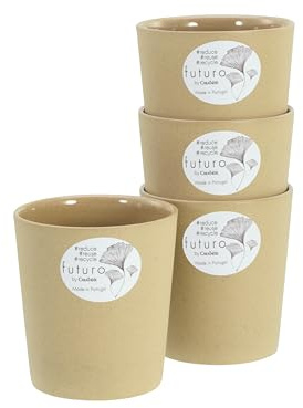 CreaTable, 21656, Serie Futuro, 4-teiliges Geschirrset, Becher Set aus Steinzeug, spülmaschinen- und mikrowellengeeignet, Made in Portugal