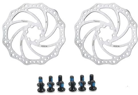 Yongness 2 Stück Fahrrad Bremsscheibe mit 12 Schrauben 140 mm/160 mm/180 mm/203 mm Fahrradbremsscheibenrotor für Citybike, MTB, Rennrad, Fahrradteile (Silber 140 mm)