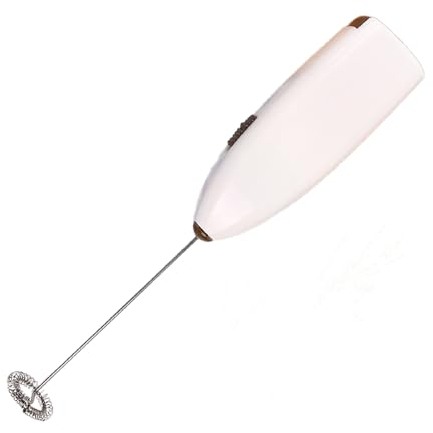 Handheld Coffee & Cappuccino Milk Frother - Automatic Egg & Milkshake Whisk - Electric (White)