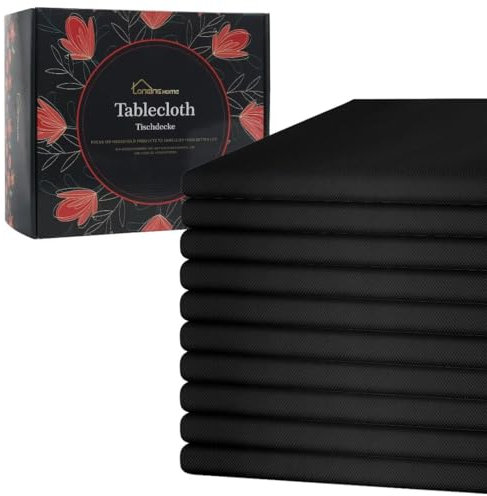 Einweg Vlies Stoffähnlich Tischdecke, 1.18m x 2,5m, Schwarz, Hochzeit, Geburtstag, Party, Dekoration, Bierzeltgarnitur