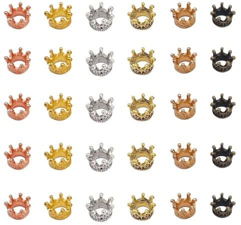Krönchen für Sorgenwürmchen,Krone Deko,Krönchen,Basteln Anhänger Mini,Zum Kleine Charms,Schlüssel Goldene Groß, Kronen Für Mit,Charm Diy Gold,Metall Vintage,Bastelzubehoer Crown Goldkrone (6 color)
