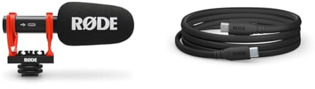 RØDE VideoMic GO II Compact and Lightweight Shotgun Microphone with USB Audio + SC17 USB-C to USB-C Cable (1.5m - Android and Mac Compatible) for Filmmaking, Content Creation, and Location Recording