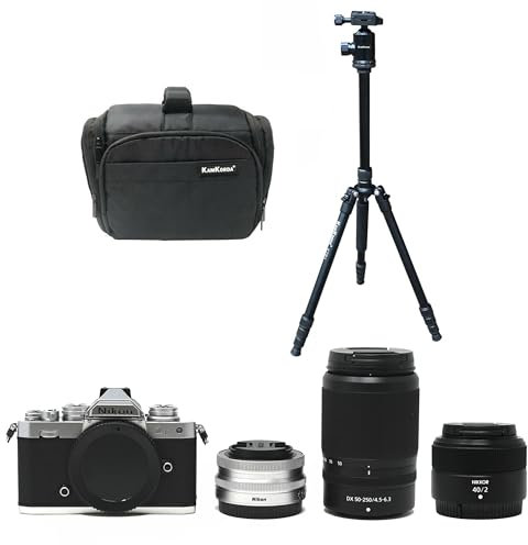 KamKorda Camera Bag + Tripod + Z fc Mirrorless Digital Camera + Z 16-50mm + Z 50-250mm + Z 40mm f2 Lenses, 20.9MP DX-Format CMOS Sensor, UHD 4K and Full HD Video Recording + 2 Year Warranty