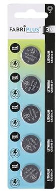 Batteria al litio CR2016 3V di Fabriplus. Compatto e resistente, con dimensioni di 20 x 5 x 0,4 cm. Ideale per dispositivi elettronici, orologi e giocattoli. Potenza affidabile.
