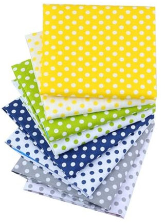 BrightGlow 8 Stück 50x40cm Baumwollstoff Meterware 100% Baumwolle Stoffbündel Patchwork Stoffpaket Stoffreste zum Nähen Quiltenstoffe Baumwolle Tuch Punkte