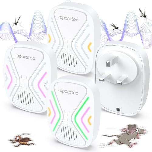Mouse Repellent, 4 pack Ultrasonic Mouse Repeller Rodent Repellent, Electronic Mice Repellent Plug-in, Ultrasonic Pest Repeller for Repelling Rats,Mouse, Spiders,Moths