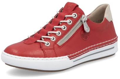 Rieker Damen Low-Top Sneaker L7250, Frauen Halbschuhe, lose Einlage,straßenschuhe,Strassenschuhe,Sportschuhe,Freizeitschuhe,rot (34),39 EU / 6 UK