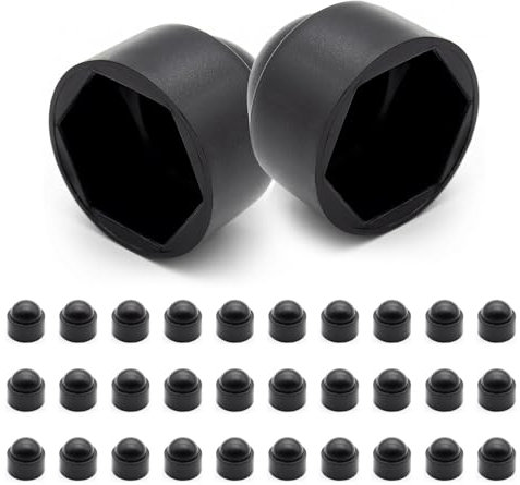 Kunststoffkappen Schraubenkappen M6, 30 Stück Schwarz Schutzkappen für Schrauben M6, Abdeckkappen für Muttern Endkappen für Schrauben Sechskantmutter Kappe (M6)
