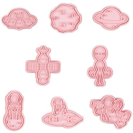 Emporte-pièce spatial - Emporte-pièce pour biscuits astronaute | 8 petits emporte-pièces stéréo pour faire des biscuits avec espace extérieur pour la cuisson