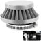 Tunejoy Filtro Aria Moto 42mm Filtro Aspirazione Aria Moto a Doppio Strato Acciaio Filtro a Cono per 43cc 47cc 49cc Scooter ATV Mini Ruote Pocket Bike Argento