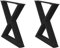 vidaXL Pieds de table basse 2 pcs noir 50x(42-43,3) cm acier, table basse de jambe de table, pied de table basse en acier, pied de table de meuble