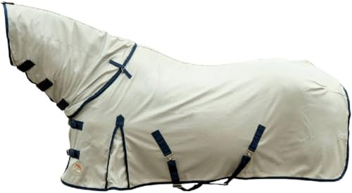 HKM Rain II Fliegendecke mit abnehmbarem Halsteil, Grau, 125