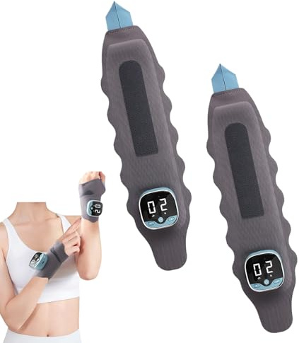 3-in-1 kabelloses Handgelenk-Massagegerät mit Wärmetherapie, 9 Intensitätseinstellungen und 5 Massagemodi, effektive Schmerzlinderung zur Gelenkunterstützung (2 Stück)