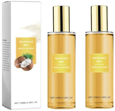 Vanilla Coconuts Perfume, 100ml Vanilla Parfüm, Haar und Körperparfümnebel, Bodyspray Parfum Damen, Lang Anhaltende Frische (200ml, 2Pcs)