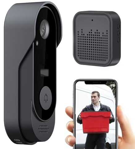 Videocitofono Senza Fili - Campanello Smart Wireless Con Videocamera | Dialogo Bidirezionale con Sensore di Movimento per Interni ed Esterni Avvisi Visitatori Lavoro da Remoto