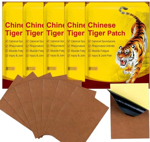 Chinese Tiger Patch – Traditionelles Kräuter-Pflaster für Rücken & Nacken – Kompakte Größe für gezielte Anwendung – Bis zu 8 Stunden langanhaltende Entspannung – Zuverlässiger Halt
